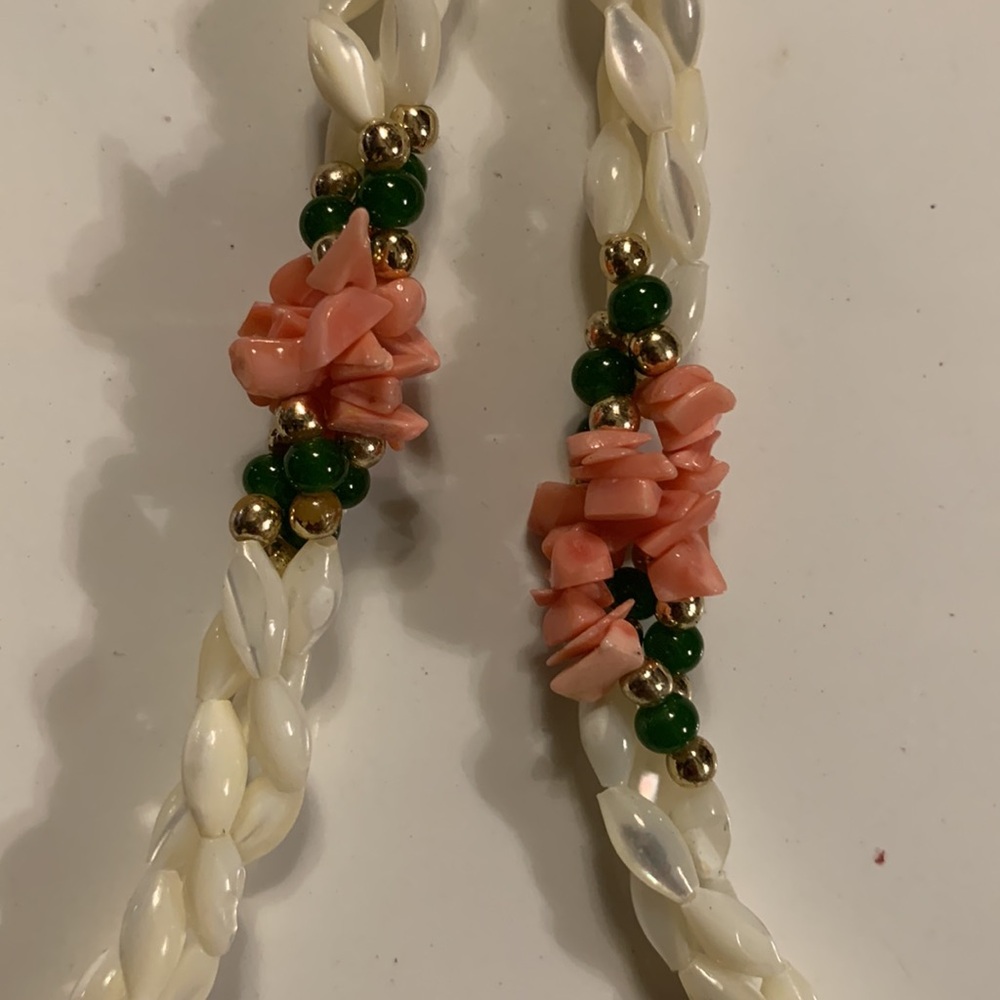 Coral, Jade And Faux Pearls - Picture 2 of 3